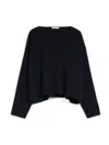 Max Mara Woolen Round Neck Sweater In Blue