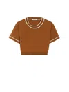 Max Mara Round Neck Short-sleeved Sweater In Brown