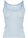 Max Mara Semi-sheer Fine-ribbed Top In Clear Blue