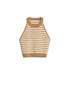 Max Mara Tenna Striped Jacquard Halter Top In Honey