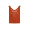 Max Mara Orange Open Knit Tank Top In Orange