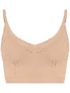 Max Mara Ribbed Texture Cropped Sleeveless Top In Powder