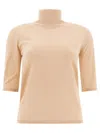 Max Mara Cecina Knitted Wool Top In Beige