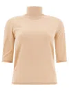 Max Mara Cecina Knitted Wool Top In Beige