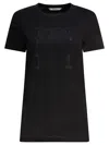 Max Mara Embellished Round Neck Top With Graphic Detail In Black