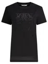 Max Mara Embellished Round Neck Top With Graphic Detail In Black
