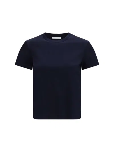 Max Mara Donata Cotton Crew Neck Short Sleeve Top In Black