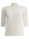 Max Mara Wool Turtleneck T-shirts White In White