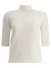 Max Mara Wool Turtleneck T-shirts White In White