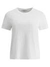 Max Mara Women 'papaia' White Crewneck T-shirt With Tonal Logo Embroidery On The Front In Cotton Wom In White