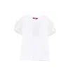 Max Mara Ruffled Sleeve T-shirt In White