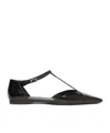 Max Mara Fsilkway Leather Ballet Flats In Black