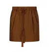 Max Mara Tabarin Tassel Detailed Mini Skirt In Leather Brown
