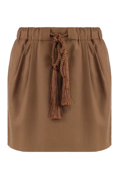 Max Mara Tabarin Wool Blend Mini Skirt