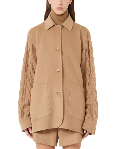 Max Mara Tacco Camel Wool Coat In Brown