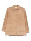 Max Mara Tacco Camel Hair Braided Coat With Knitted Sleeves In Brown