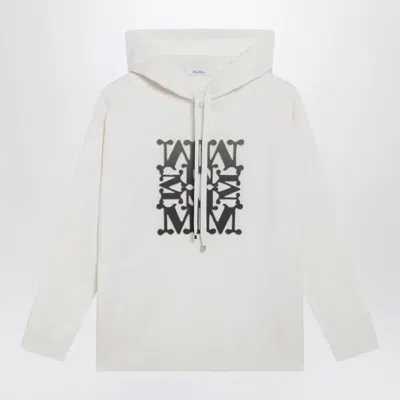 Max Mara Taddeo Hooded Virgin Wool Sweater In White In Multi