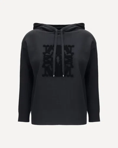 Max Mara Taddeo's Hoodie In Wool In Black
