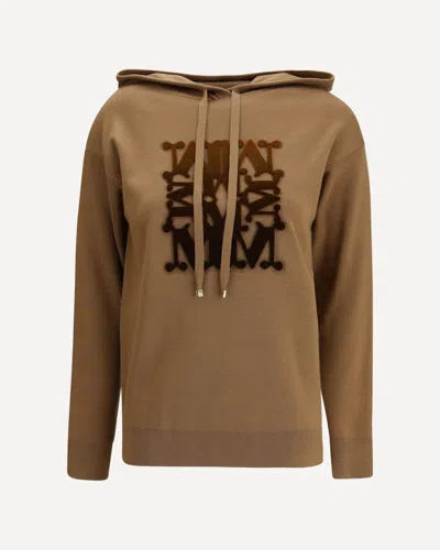 Max Mara Taddeo's Hoodie In Wool In Sand