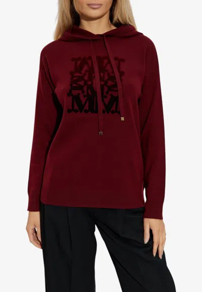 Max Mara Taddeo Monogram Knit Sweatshirt In Burgundy