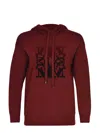 Max Mara Hooded Virgin Wool Long Sleeve Sweatshirt In Red