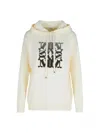 Max Mara Virgin Wool Hoodie With Teddy Texture And Contrast Logo In White