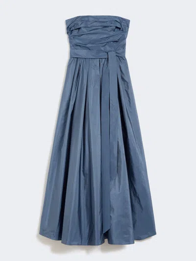 Max Mara Quinoa Strapless Belted Maxi Dress In Blue