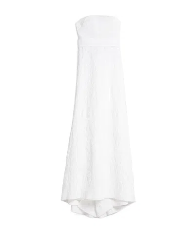 Max Mara Taffeta Bustier Dress In White