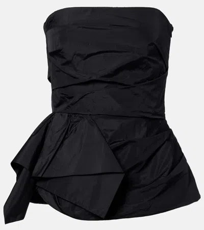 Max Mara Taffeta Corset Top In Black