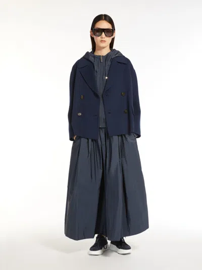 Max Mara Taffeta Drawstring Skirt In Blue