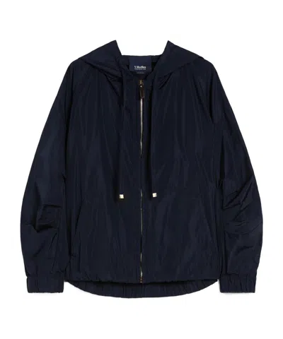 Max Mara Taffeta Hooded Jacket In Black