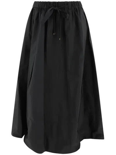 Max Mara Taffeta Maxi Skirt In Black