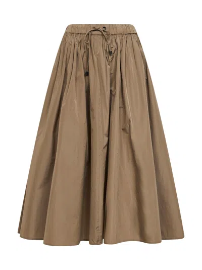 Max Mara Taffeta Skirt In Neutral
