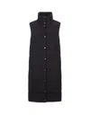 Max Mara Long Padded Sleeveless High Neck Jacket In Black