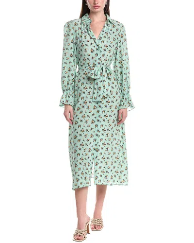 Max Mara Taffy Silk Midi Dress In Green
