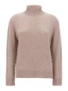 Max Mara Merino Wool-blend Turtleneck Sweater In Beige