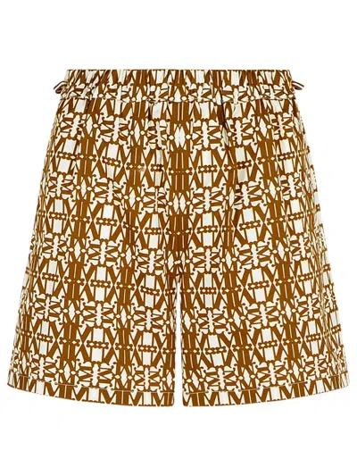 Max Mara 'taiga' Brown Cotton Shorts Women