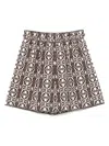 Max Mara Taiga Printed Poplin Short Clothing In Brown