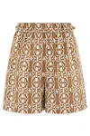 Max Mara 'taiga' Geometric Pattern Shorts In Cuoio