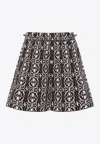 Max Mara Taiga Printed Poplin Short Clothing In Brown