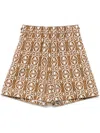 Max Mara Elasticated Waistband Shorts Side Pockets In 褐色
