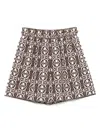 Max Mara Taiga Printed Poplin Short Clothing In Brown