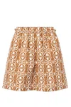 Max Mara Hawaii-style Logo Shorts Matching Luxury Dress In Ivory