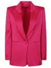 Max Mara Tailored Acetate Blazer With Sharp Lapel In Pink