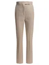 Max Mara Tailored Beige Straight-leg Trousers In Brown