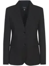 Max Mara Tailored Black Blazer With Classic Lapel In Black
