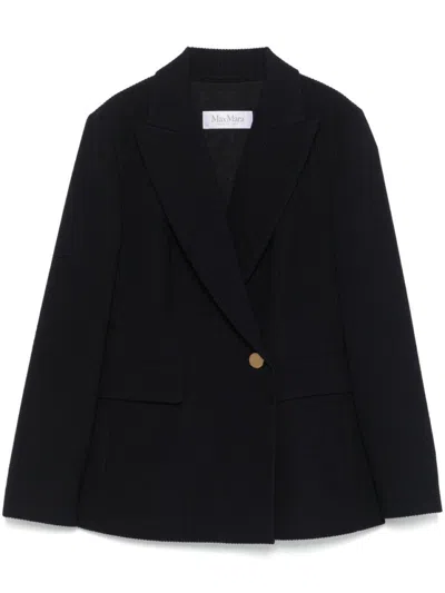Max Mara Tailored Black Blazer With Deep V-neckline