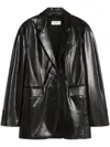 Max Mara Tailored Black Jacket With Shiny Finish And Structured Design In Black