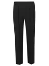 Max Mara Tailored Black Trousers With Subtle Pleats In Black