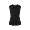 Max Mara Tailored Black Waistcoat With Deep V-neckline And Button Detail